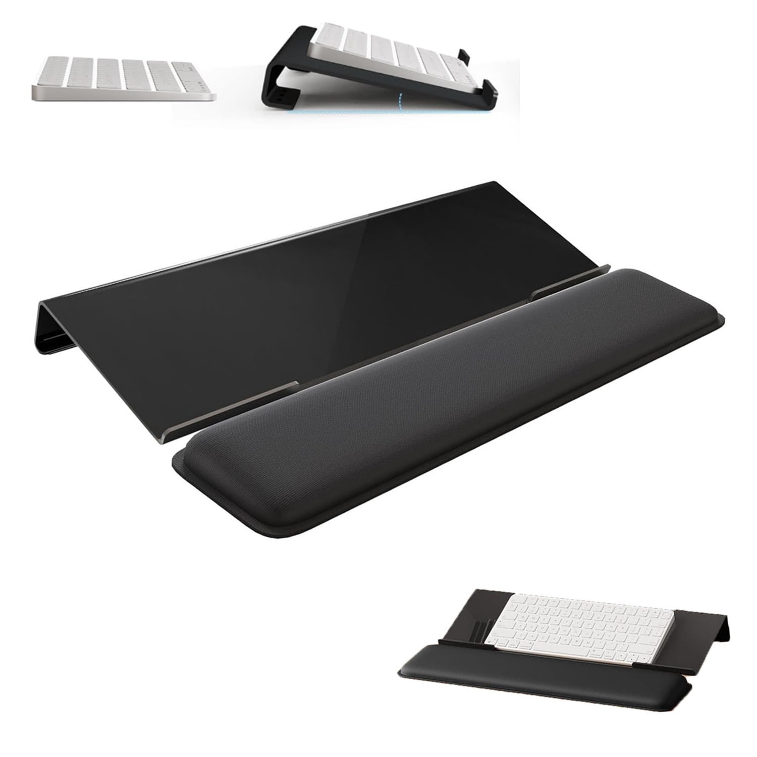 Liyquint 1-Pc Keyboard Wrist Rest Stand, Black, Ergonomic Memory Foam ...