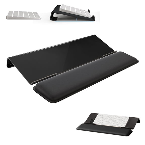1PC Computer Keyboard Wrist Rest Stand for Desktop, Keyboard Holder for Easy Typing with Wrist Pad for Office Desk, Home, School (Black)