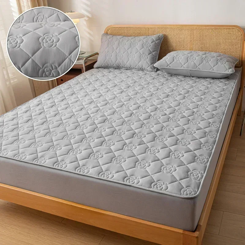 1PC Cool Feeling Ice Fabric Mattress Cover Summer Cool Pad Mat Quilted