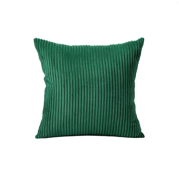 1PC Corduroy Lumbar Throw Pillow Covers 18x18 Inch, Soft Striped Texture with Hidden Zipper, Neutral Boho Decorative Pillow Cases for Sofa Couch Bedroom