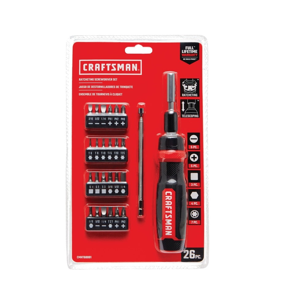 1PC Craftsman Craftsman CMHT68001 Ratcheting MultiBit Driver, Steel