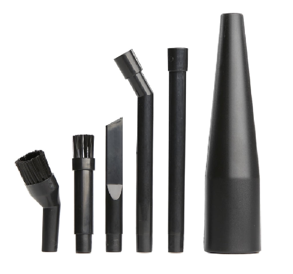 Black Glossy 6-Piece Micro Cleaning Kit for Wet/Dry Vacuums