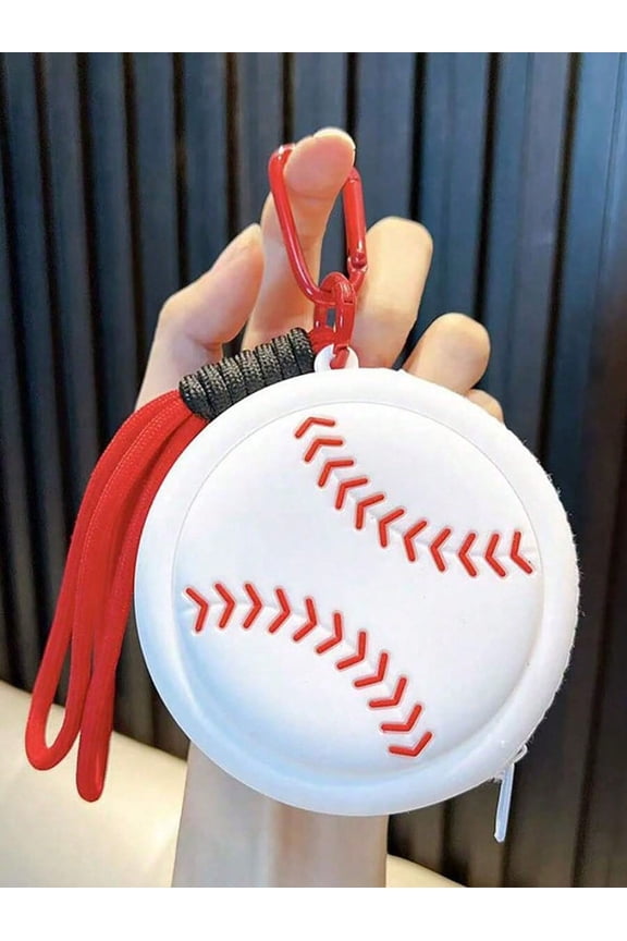 1PC Creative Ball Sports Wallet Keychain Pendant, Baseball Key Chain, Bag Decoration Gift