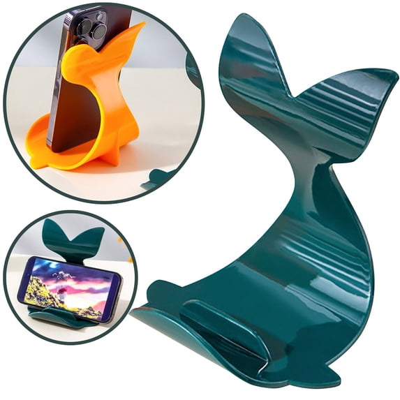 1PC Creative Cartoon Mobile Phone Holder Desktop Smartphone Cradles Portable Phone Stand for Home Office Travel Kitchen Bedside,Whale-Shaped Phone Stands,Anti-Slip Horizontal Vertical Viewing,Green