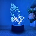 thumbnail image 1 of 1PC Creative Double-Handed Prayer 3D LED Night Light, Black Touch Control, Color Changing, USB Powered, Desktop Ornament & Eye-Friendly Bedside Lamp, Perfect Birthday Gift for Friends, 1 of 8