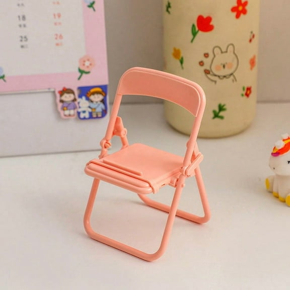 1PC Creative Folding Chair Desktop Mobile Phone Holder, Macaron Stool Holder, Ornament Portable Lazy Holder
