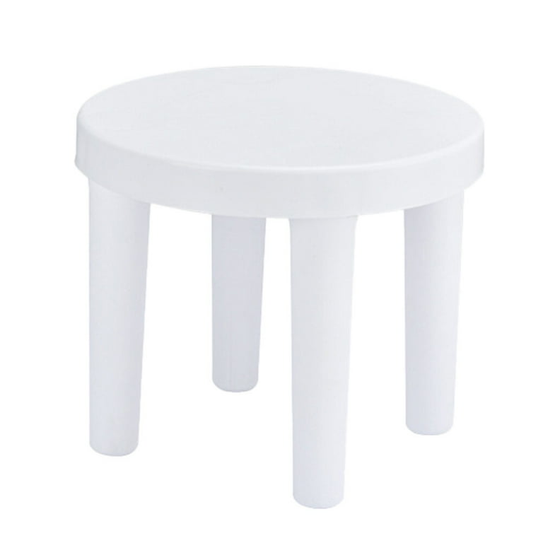 1PC Creative Plastic Small Low Stool Bathroom Anti Slip Round Stool White