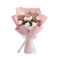 1PC Crochet Flower Bouquet Gift for Wife Girlfriend Lover Fiancee Mother Women, Handmade Artificial Knitted Flowers with Roses for Wedding, Anniversary, Birthday, Valentine's Day Present, Home Decor