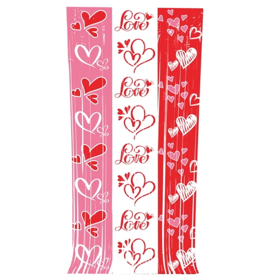 1PC Curtains Backdrop Valentines Party Decorations, Red Pink Silver Valentines Day Backdrop, Valentine Photo Backdrops Decor Wedding Party Decor