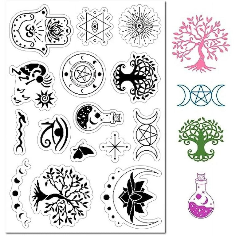 1pc Custom PVC Clear Stamps for Photo Album Stamp Sheets Film Frame Hamsa Hand Pattern 160x110x3mm, Adult Unisex, Size: One Size