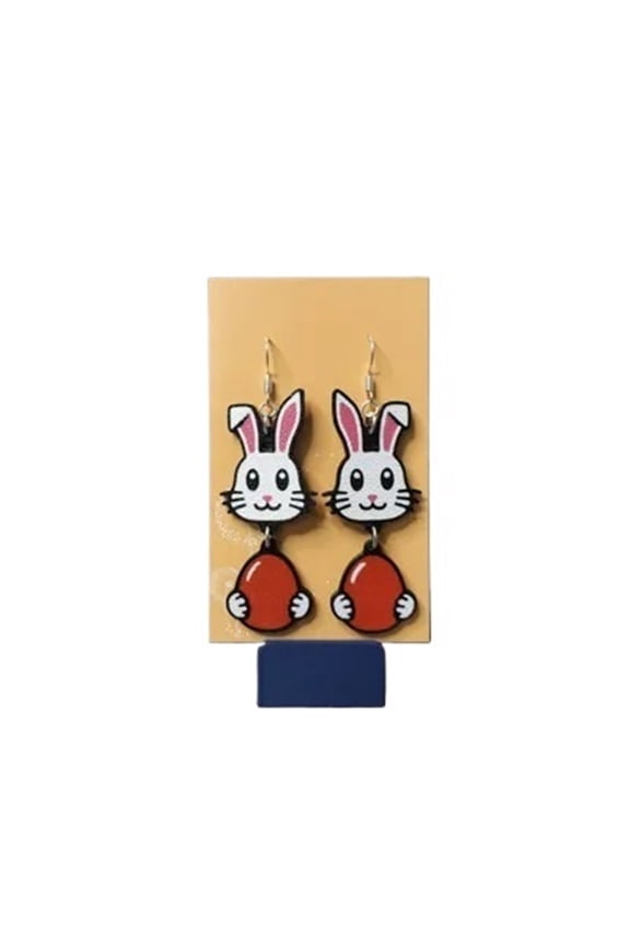 1PC Customizable Bunny and Easter Egg Earrings 3D Printed Gift