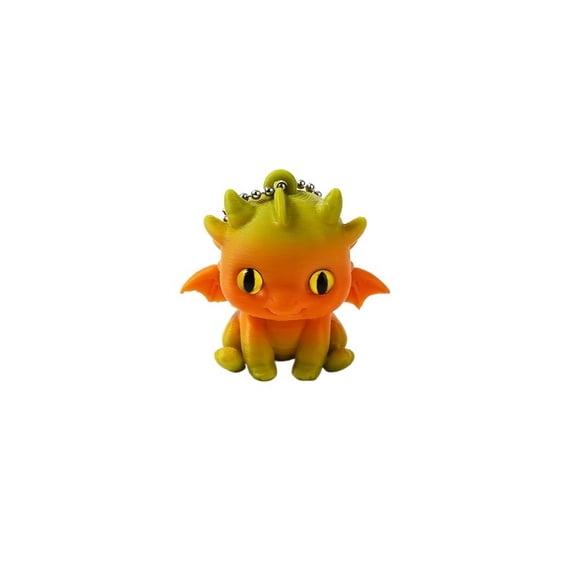 1PC Cute Little Dragon (Orange and Green Gradient) 5CM 3D printed dragon figurine/decorative piece
