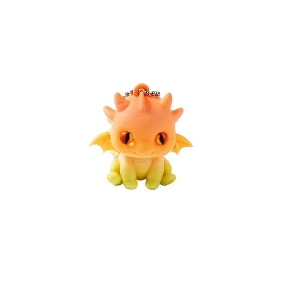1PC Cute Little Dragon (orange green) 5CM 3D printed dragon figurine/decorative piece