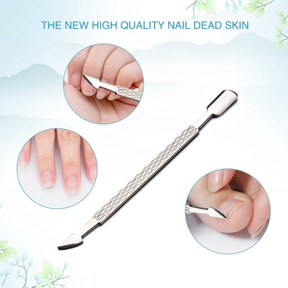 1PC Cuticle Push 2 Ways Stainless Steel Remover Dead Skin Manicure Tool Files Nails 100/180 Nail Products Organizer 80/80 Grit Nail Files Set with And Flavors Filer Nail Buffer Sponge 220/280 Acrylic