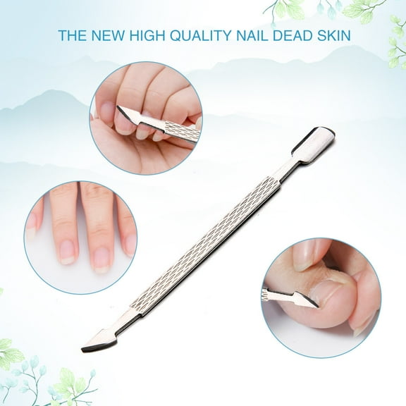 1PC Cuticle Push 2 Ways Stainless Steel Remover Dead Skin Manicure Tool Files Nails 100/180 Nail Products Organizer 80/80 Grit Nail Files Set with And Flavors Filer Nail Buffer Sponge 220/280 Acrylic