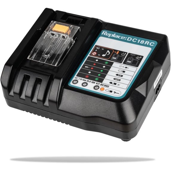 1PC DC18RC 18 Volt 3.0A Rapid Li-ion Charger Replacement Compatible with Makita 18V Battery Charger DC18RD DC18RA DC18SD DC18SE and 18V Lithium-Ion Battery BL1815 BL1830 BL1840 BL1850 BL1430