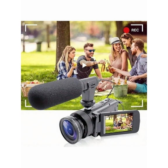 1PC DV100 HD 1080P Digital Video Camera, External Microphone Camera 16 Million Pixel Video Camera, Perfect For Family Gathering, Travel Companion, Video Photo Recording, Christmas Gift