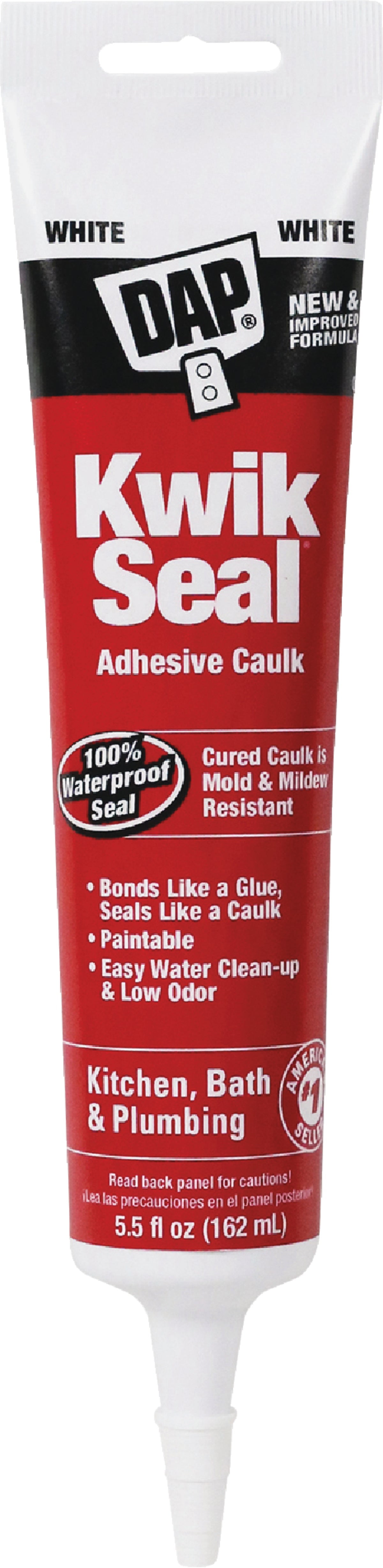 1PC Dap Kwik Seal Kitchen & Bath Adhesive Caulk 5.5 Oz., White