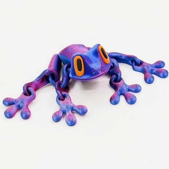 1PC Dark purple 12cm 3D printed frog joint movable ornament