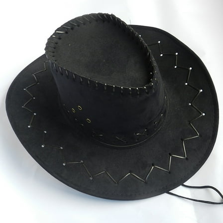 1PC Denim Hat Black Polyester Women Men Summer Western Cowboy Hat Shapeable Wide Brim Sun Hat