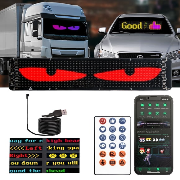 1PC Devil Eyes Light for Cars 23.62"x4.72" led eyes for truck windshield with App Control