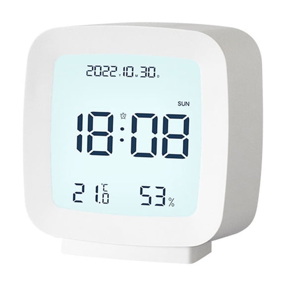 1PC Digital Alarm Clock Temperature Humidity Calendar Week Backlight Desktop Electronic Clock 12/24H LED Clock