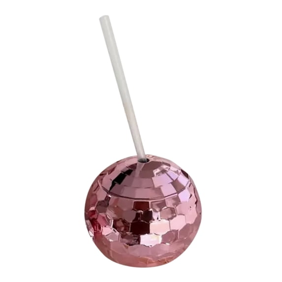 1PC Disco Ball Cup with Straw Kitchen Cups Beverage Cups For Outdoor Picnic