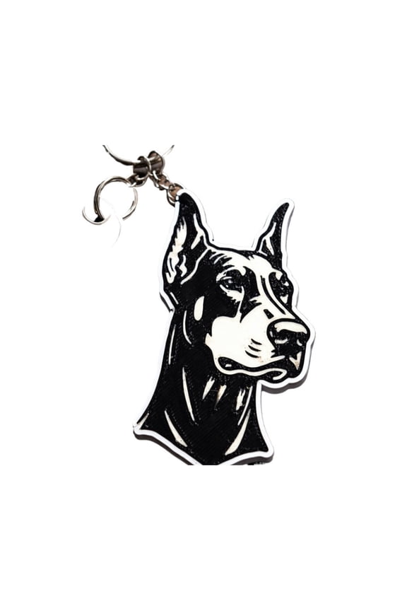 1PC Doberman Pinscher Keychain 3D Printing