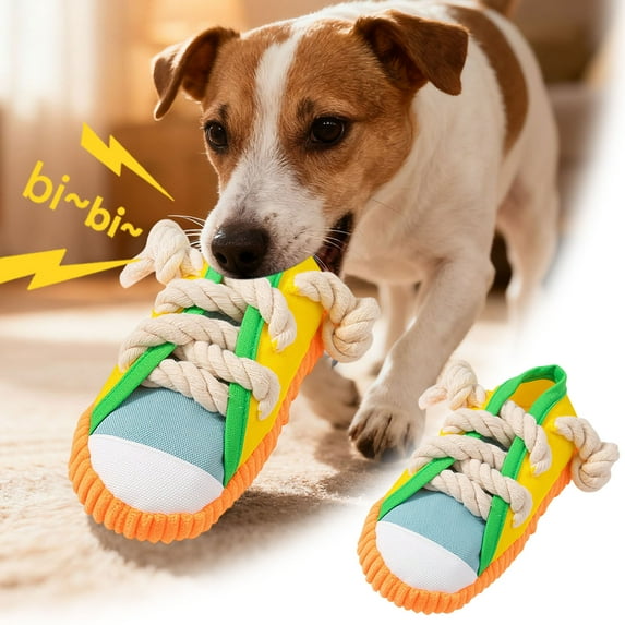1PC Dog Chew Toys,7 Inch Creative Shoes Shape Squeaky Toy, Durable and Safe Dog Playing Toy Funny Shoes Sound Toy for Small and Medium Pets, Dog Toys to Keep Them Busy(Green)