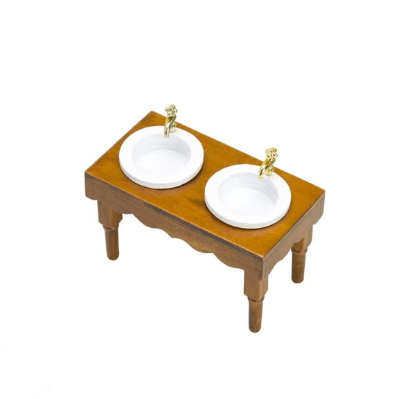 1PC Doll House Mini Furniture Double Basin Sink Sink Model Bathroom Scene Shooting Set