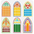 thumbnail image 1 of Doors and Windows Stencil 11.8x11.8 inch Vintage Arch Stencil Plastic 6 Styles Door Window Patterns Stencil Reusable Create DIY Crafts and Decor for Painting on Wood Fabric Walls, 1 of 9