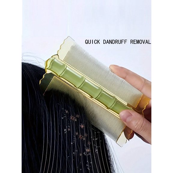 1PC Double Sided Bamboo Lice and Beard Comb Removes Dandruff and Knots Hair Styling Tools Hair Accessories Apricot