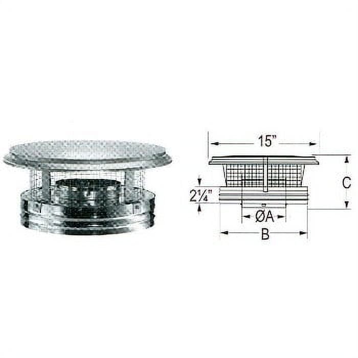 1PC DuraVent 6 Chimney Cap