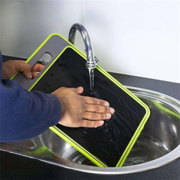 1PC Durable Multifunctional Chopping Board, Portable Double-sided Aluminum Alloy Spray Painted Double-sided Cutting Board, Grinding Cutting Board for Kitchen