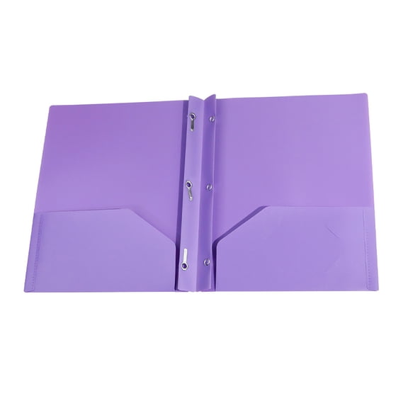 1PC Durable Plastic Pocket Folders with Metal Prongs, Lightweight Paper File Organizer Folders for Office Daily Use