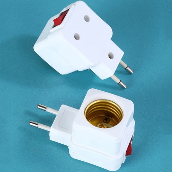 1PC E27 LED Light Socket To EU Plug Holder Adapter Converter ON/OFF For Bulb Lamp
