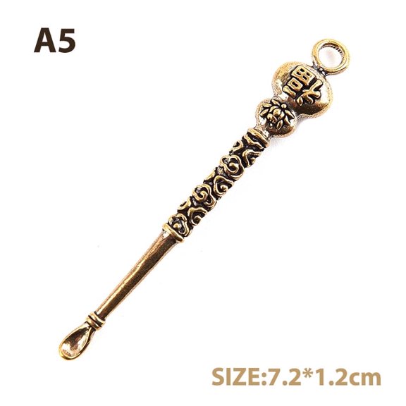 1PC Ear Spoons Brass Portable Ear Cleaning Tool Curette Cleaner Keychain Pendant