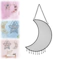 thumbnail image 1 of 1PC Earring Wall Holder Hanging Jewelry Storage Organizer Metal Grid Star And Moon Shape Jewelry Rack For Ladies And Girls(Black, 5.3x11.8in), 1 of 6