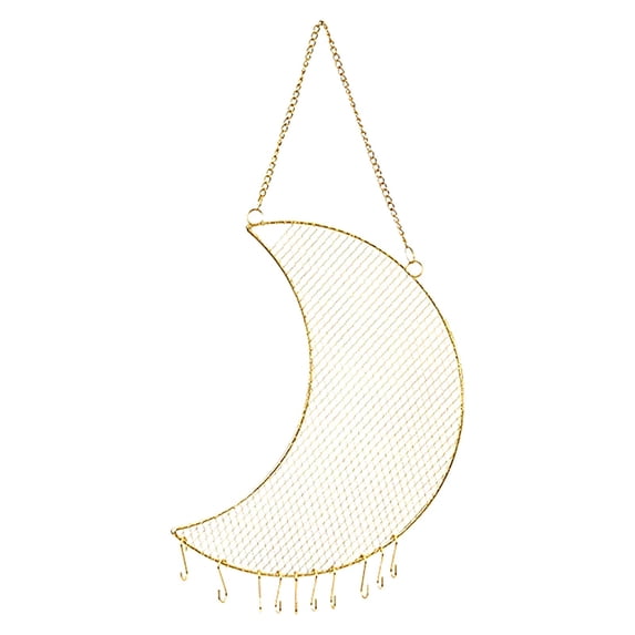1PC Earring Wall Holder Hanging Jewelry Storage Organizer, Metal Grid Star and Moon Shape Jewelry Rack, Gift for Ladies and Girls