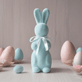 thumbnail image 1 of 1PC Easter Flocked Bunnies Figurine with Bow tie, Pastel Flocking Rabbit Tabletop Ornament for Easter Centerpieces for Spring Home Office Table Decor, Party Supplies Gifts for Friends, 1 of 9