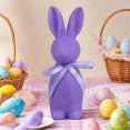 thumbnail image 1 of 1PC Easter Flocked Bunnies Figurine with Bow tie, Pastel Flocking Rabbit Tabletop Ornament for Easter Centerpieces for Spring Home Office Table Decor, Party Supplies Gifts for Friends, 1 of 9