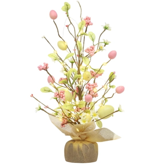 1PC Easter LED Egg Decoration Tree Plastic Simulation Decoration Plastic Simulation Decoration For Themed Event Pink