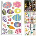thumbnail image 1 of 1PC Easter Window Clings Large Easter Eggs Window Decals Painted Eggs Bunny Flowers Window Stickers for Home Office School Decor Spring Glass Window Decoration, 1 of 9