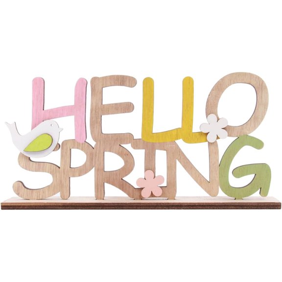  1PC Easter Wooden Letters Decor Hello Spring Crafts Creative Desktop Ornaments for Home Party Bar Decoration