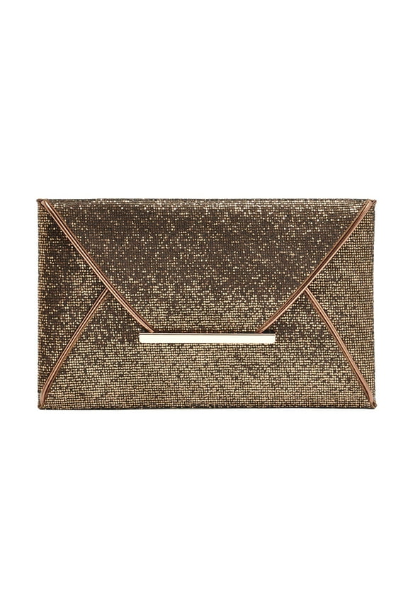 1PC Glitter Handbags for Women Evening Envelope Clutch Purse Storage in Coffee
