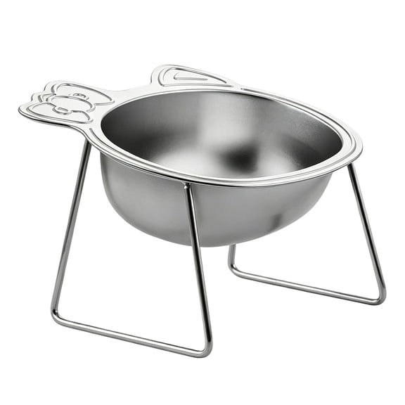 1PC Elevated Stainless Steel Cat Bowl - Cat Ears Design Raised Feeder for Cats Small Dogs
