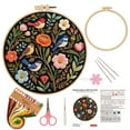 thumbnail image 1 of 1PC Embroidery Kit for Beginners, Birds with Flowers Cross Stitch Set for Include Embroidery Cloth Hoops Threads for Craft Lover Hand Stitch, 1 of 8