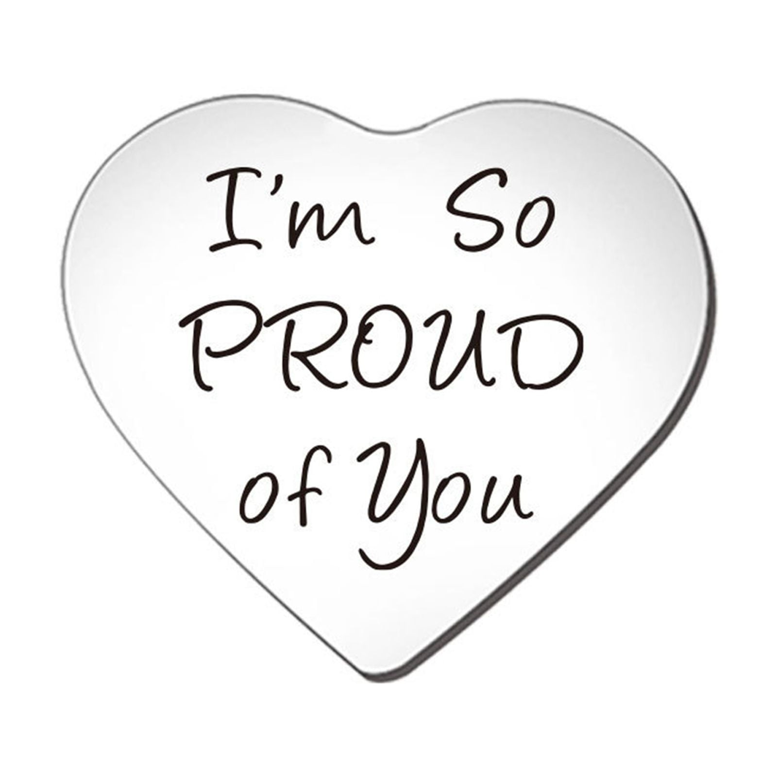1PC Encouraging Words Stainless Steel Heart Shaped Keepsake