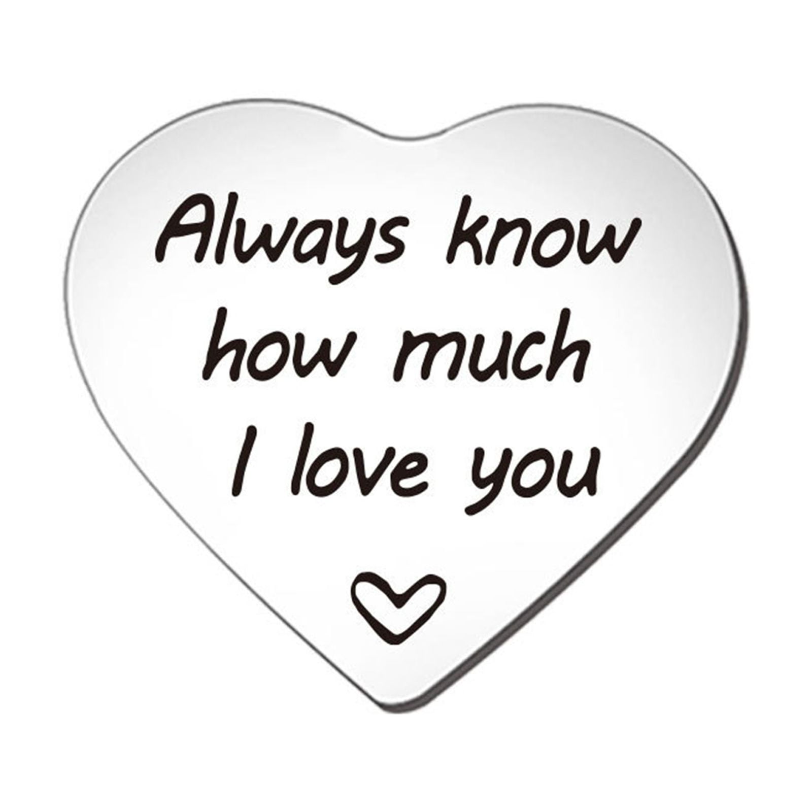 1PC Encouraging Words Stainless Steel Heart Shaped Keepsake