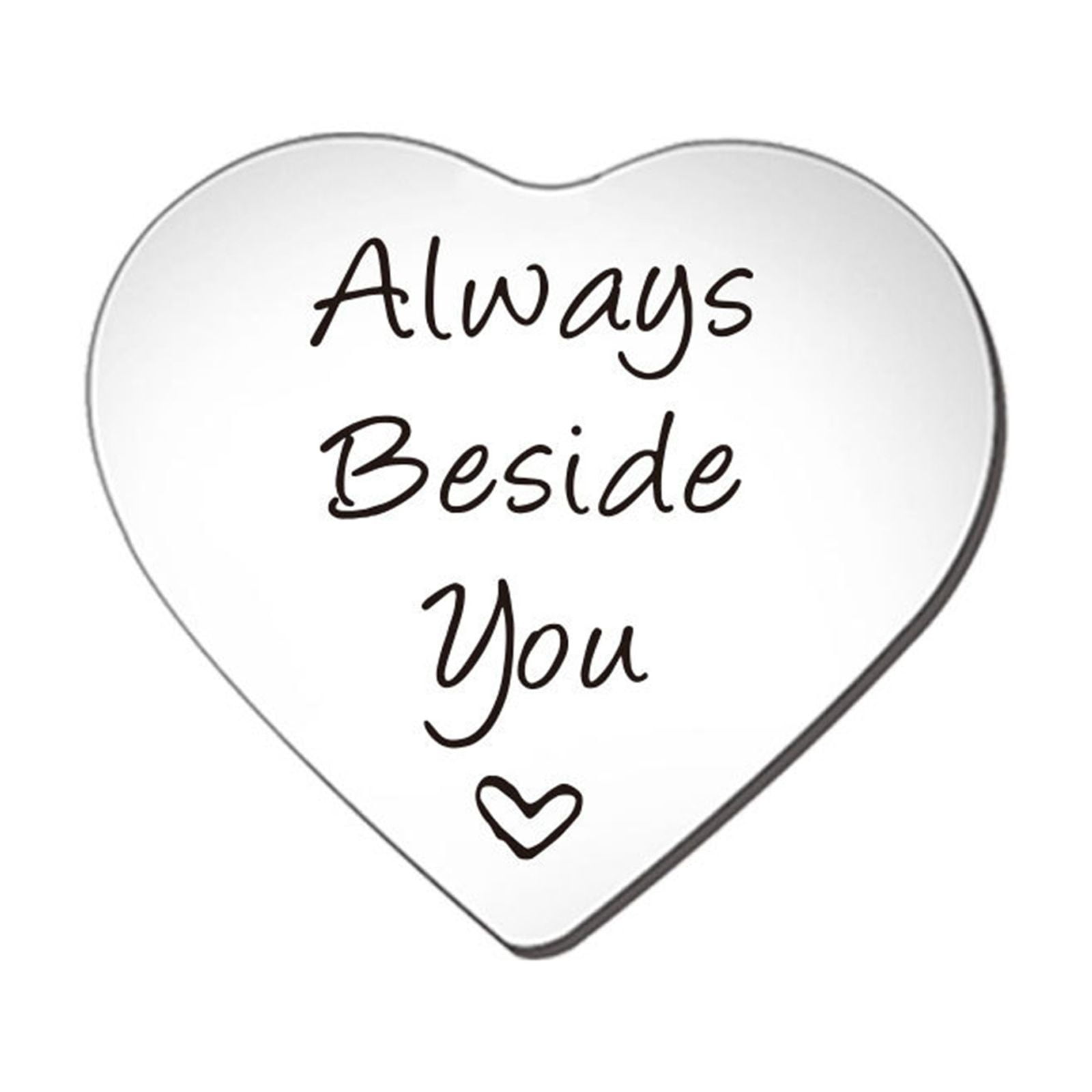 1PC Encouraging Words Stainless Steel Heart Shaped Keepsake
